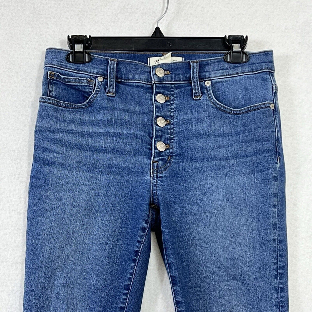 Madewell Jeans 27 Skinny 9" Mid Rise Denim Button Fly Pockets Medium Wash New - Picture 1 of 14